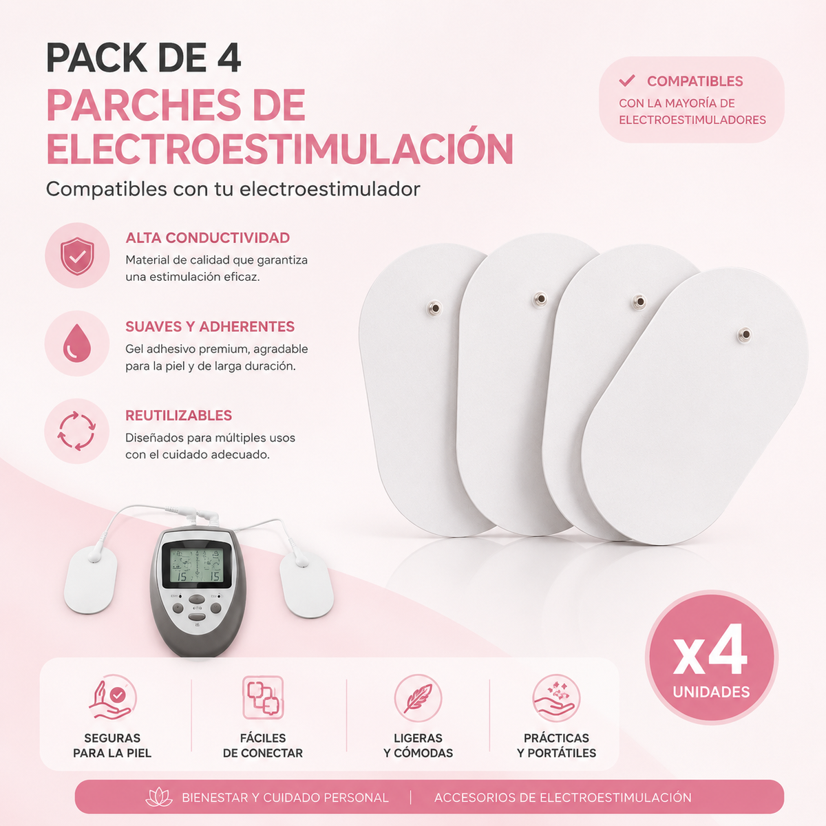 Pack de 4 Parches de Electrostimulación (4 uds.)